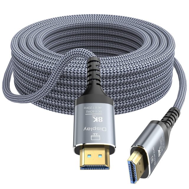 OEM ODM 8K Fiber Optic Cable 100FT 48Gbps Ultra High Speed Long 21 Cord Braided 8K60Hz 4K120Hz HDR10HDCP2223eARC3D Com