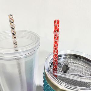 Pajitas Reutilizables de Plástico RTS al por Mayor, Pajitas para Beber Aptas para Lavavajillas con Diseño de Fresa y Sandía para Fiestas de Halloween - Product Image 5