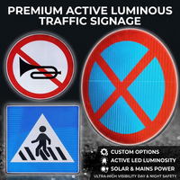 Panneau de signalisation routière lumineux entièrement transparent à LED, rétroéclairé, pour la sécurité routière