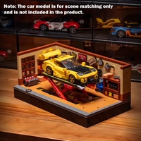 Nouveauté 2025 City Speed Racer Série de Blocs de Construction Scène de Garage Vintage Atelier de Réparation Automobile Plateforme Élévatrice Cadeau