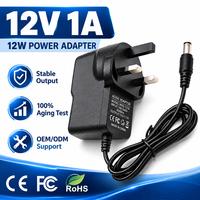 Adaptateur secteur certifié ROHS avec prise britannique personnalisée, AC100-240V DC 12V 1A, alimentation universelle à brancher pour LED CCTV