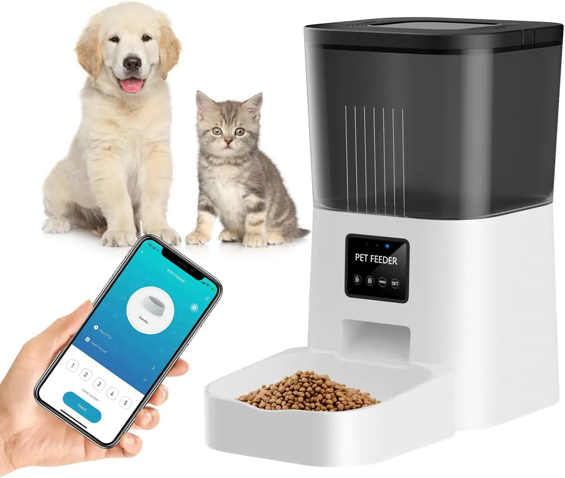 Control Tuya Smart Wifi Advanced Auto Reminder Timed Cat Dog Food Dispenser Automatic Pet Feeder camera