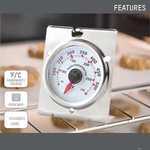 घर में खाना पकाने के लिए अकेले खड़े होने के लिए sw 304 स्टेनलेस स्टील घरेलू हुक थर्मामीटर बड़ा डायल ओवन कुकवेयर थर्मामीटर - Product Image 4