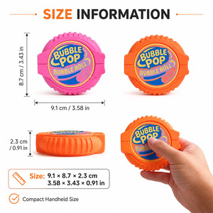 <b>Bubble</b> Pop <b>Bubble</b> Roll Fidget Toy Portable Plastic Stress Relief Toy For <b>Kids</b> And Adults Orange And Pink Colors - Product Image 4
