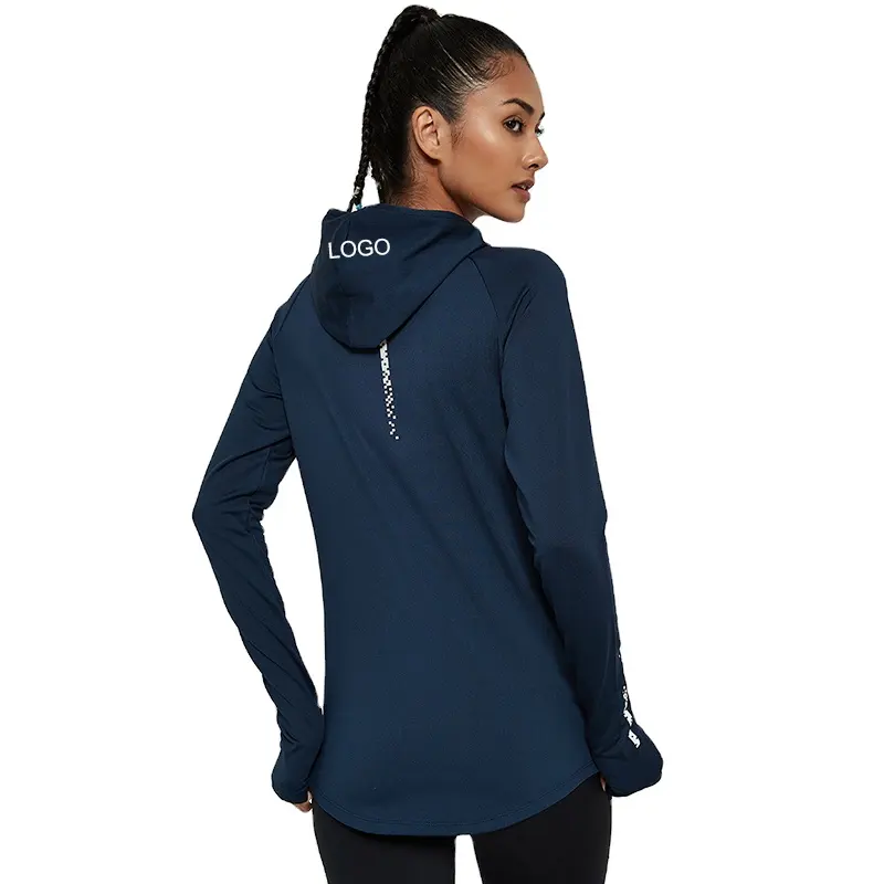 YC200737 Women yoga quick-dry breathable hoodie with thumb hole lightweight cycling jacket