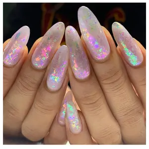 Poudre de glace à ongles paillettes polarisées opale fantaisie couleur réfléchissante cristal de glace neige velours poudre Nail Art bricolage poudre