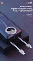 Batterie externe 10000mAh avec charge rapide PD20W+22.5W, câbles intégrés, chargeur portable pour téléphone mobile