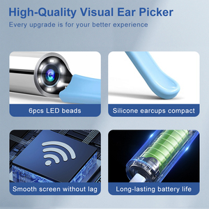 Nettoyeur d'oreille visuel intelligent sans fil 1296P Ultra HD Bâton d'oreille Otoscope Outil d'élimination de la cire Caméra Endoscope auriculaire - Product Image 4