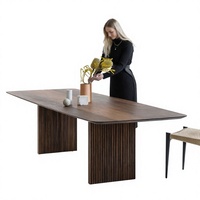 Table à manger ovale moderne en bois massif, imperméable, de type chinois, à prix attractif, pour appartement et hôtel