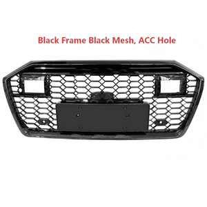 Auto A6 S6 C8 Gloss nero paraurti anteriore griglia a nido d'ape con ACC per <span class=keywords><strong>Audi</strong></span> A6 S6 C8 a <span class=keywords><strong>RS6</strong></span> stile 2019 2020 2021 2022 2024 2023 - Product Image 2