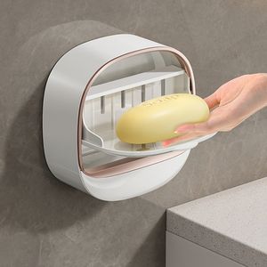 Porte-savon mural à double couche Porte-savon en barre adhésive écologique avec plateau drainant Porte-savon - Product Image 2