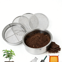 Tamis à terre en treillis métallique ondulé en acier inoxydable, 3 ou 4 pièces interchangeables, avec soudure et pliage, pour terre, compost, bonsaï, litière pour chat, facile à nettoyer
