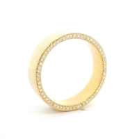 Bague de mariage plaquée or jaune DiamondX avec zircone cubique sur les deux côtés