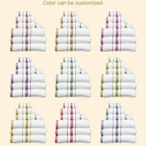 <b>Bath</b> <b>Towel</b> <b>Sets</b> Pure Cotton Striped Hotel Use Custom Logo 35x35 35x75 70x140 cm - Product Image 4