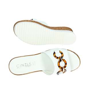 Cinzia <b>Soft</b> Women's Wedge Sandals White IAF53457 Cork Sole Platform Style - Product Image 6