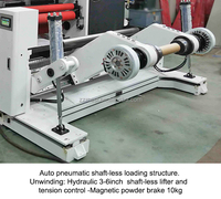Machine à découper les rouleaux jumbo avec arbre de glissement et contrôle indépendant de la tension pour papier couché, papier laminé, autocollants adhésifs