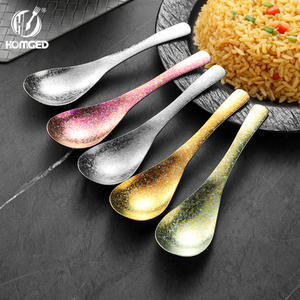 ช้อนไทเทเนียมแท้ชุบทองทันสมัย ด้ามสั้น ใช้กับเครื่องล้างจานได้ ทนความร้อน เหมาะสำหรับใช้ในบ้านและร้านอาหาร - Product Image 2