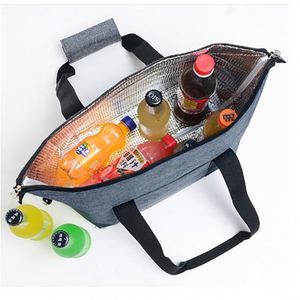 Custom Logo Large Capacity Zippered Insulated Cooler <b>Tote</b> <b>Bag</b> with Front Pocket for Corporate Events - Product Image 6