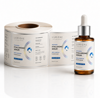 Étiquettes autocollantes personnalisées pour emballage, argent métallisé/holographique, pour flacon de sérum, imperméables, pour soins de la peau