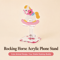 Support de téléphone universel en acrylique personnalisable pour cheval, pliable et réglable, support de téléphone original à personnaliser soi-même