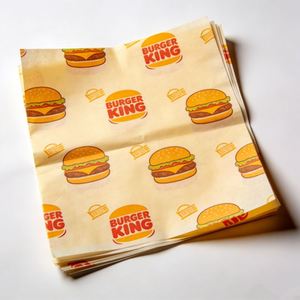 Papier d'emballage alimentaire anti-graisse personnalisé, recyclé, biodégradable, pour hamburgers et sandwichs, papier d'emballage alimentaire anti-graisse de qualité alimentaire - Product Image 2