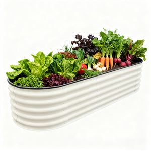 Jardinière surélevée galvanisée à faire soi-même, jardinière surélevée classique pour la maison - Plantation de fleurs et de légumes - Product Image 1