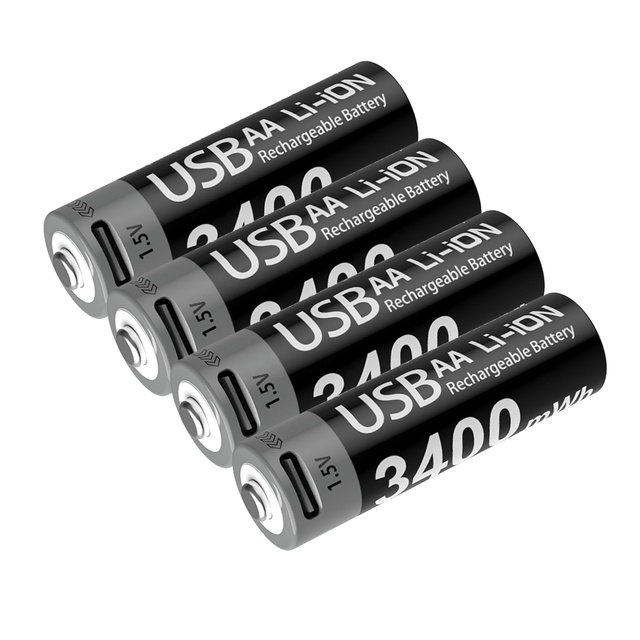 Factory Direct 1.5V NCM AA Rechargeable Lithium Ion Battery 2000mAh 1000 Cycles Environmental Safety for Toys Appliances USB