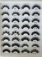 Propre Marque Faux Cils Cheveux Humains Cils Faux Sourcils En Gros Fait À La Main Cheveux Humains Naturel Longue Bande Complète Cils Pu