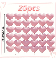 Ballons en latex en forme de cœur rose pastel de 10 pouces, 20 pièces, décoration romantique pour la Saint-Valentin, Pâques, la remise des diplômes, les mariages, les propositions de mariage
