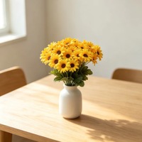 Tournesol Artificiel Réaliste à 7 Têtes, Fait Main, Haute Simulation pour Décoration Maison, Salon, Ferme, Mariage