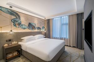 Juego de Muebles de Madera de Diseño Moderno para Dormitorio de <span class=keywords><strong>Hotel</strong></span>, Cama Matrimonial y Mesita de Noche, Muebles Personalizados para Habitaciones de <span class=keywords><strong>Hotel</strong></span>, <span class=keywords><strong>Comercio</strong></span> General - Product Image 3