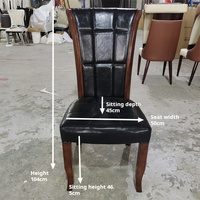 Chaise en bois massif moderne et simple avec dossier haut rembourré pour la maison, l'hôtel, le restaurant, chaise en cuir