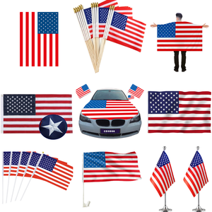 Cubierta de capó de coche de América de poliéster 100% personalizada, espejo retrovisor llamativo rectangular de secado rápido, resistente a la decoloración - Product Image 1