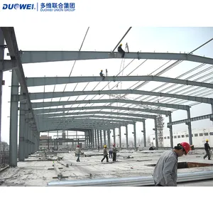 China Duowei Prefab Struktur Stahl Werkstatt Mit Spalte Teile