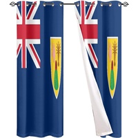 Rideau occultant à thème drapeau des îles Turks et Caicos, pare-soleil imprimé numériquement, en polyester recyclable, pour usage résidentiel