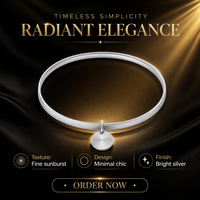 Bracelet jonc ouvert en acier inoxydable avec breloque disque soleil personnalisée pour bijoux