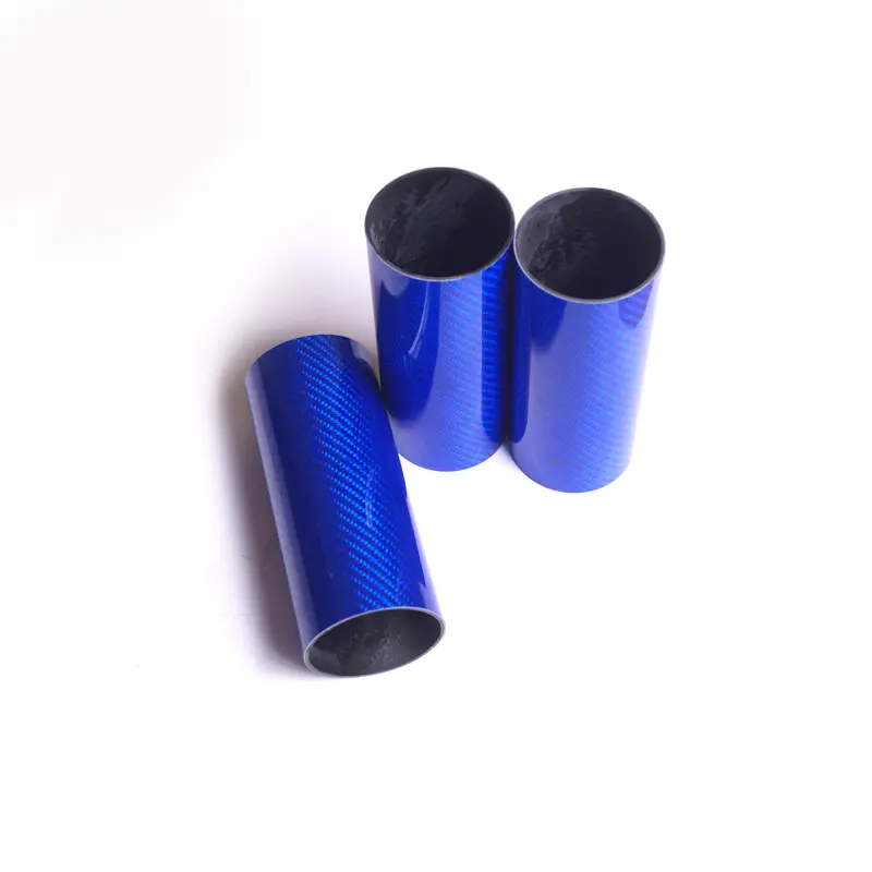 China manufacturer 3k twill colored carbon fiber tube pipe