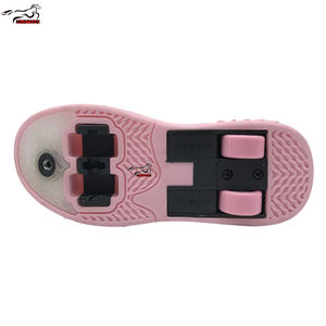 Chaussures à roulettes transformables 2 en 1 Mustang pour enfants avec roues lumineuses, taille réglable, baskets décontractées roses pour la Turquie - Product Image 2