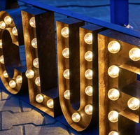 Letrero Luminoso LED Metálico Multicolor para Interiores, Resistente al Agua, Estilo Vegas, para Publicidad