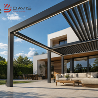 Pergola Factory - Pavillon pliant en aluminium avec toit rétractable électrique pour patio, jardin et projets hôteliers