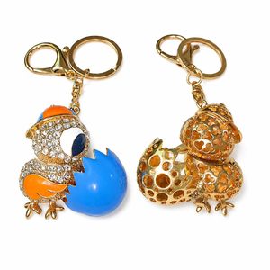 Porte-clés en alliage de zinc avec strass, motif poussin mignon, breloque de sac animal de dessin animé, pour femmes, vente en gros - Product Image 5