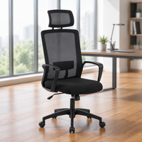 Échantillon gratuit de chaise de bureau pivotante ergonomique en maille noire pour visiteurs
