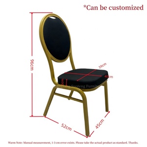 Chaise <span class=keywords><strong>de</strong></span> banquet empilable <span class=keywords><strong>de</strong></span> haute qualité, fabrication chinoise, cadre doré, tissu noir, vente en gros pour événements et <span class=keywords><strong>location</strong></span> - Product Image 2