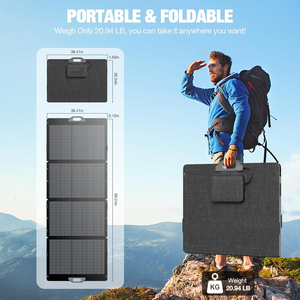 400W <b>Foldable</b> <b>Solar</b> <b>Panel</b> 37.4V High Efficiency Charger XT60 Anderson Output for Power Station RV Camper Off-Grid Outdoor - Product Image 5