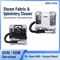 Nettoyeur électrique à vapeur pour tissus et tapis, machine de nettoyage des taches 120 ° Nettoyeur vapeur C Steam 16 kPa d'aspiration, réservoir propre 1000 ml, réservoir sale 700 ml