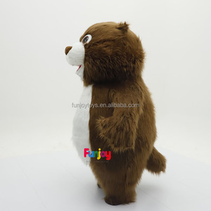 Costume <span class=keywords><strong>de</strong></span> mascotte gonflable en fourrure longue et moelleuse, <span class=keywords><strong>castor</strong></span> brun, 2,2 m, tenue réaliste d'animal <span class=keywords><strong>de</strong></span> rivière pour fête <span class=keywords><strong>de</strong></span> carnaval et cosplay - Product Image 3