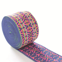 Bande élastique jacquard colorée personnalisée, bande élastique tissée extensible sur mesure pour vêtements de sport, sous-vêtements et ceintures de vêtements