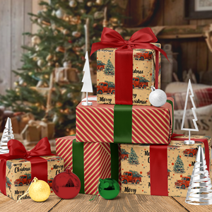 Matte Double-sided Pattern Coated Paper Vintage Bronzing Elk & Tree Pattern Christmas Wrapping Paper Roll Gift Decoration - Product Image 1