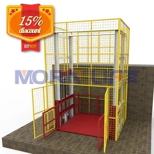 MORN heavy duty 500kg-5000kg industry hydraulic goods lift warehouse elevator cargo lift with full wesh enclosure