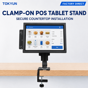 Supporto per Tablet POS con Morsetto, Supporto da Banco in Acciaio, Compatibile con <span class=keywords><strong>iPad</strong></span>, Regolabile, per Registratore di Cassa e Terminale Touchscreen - Product Image 1